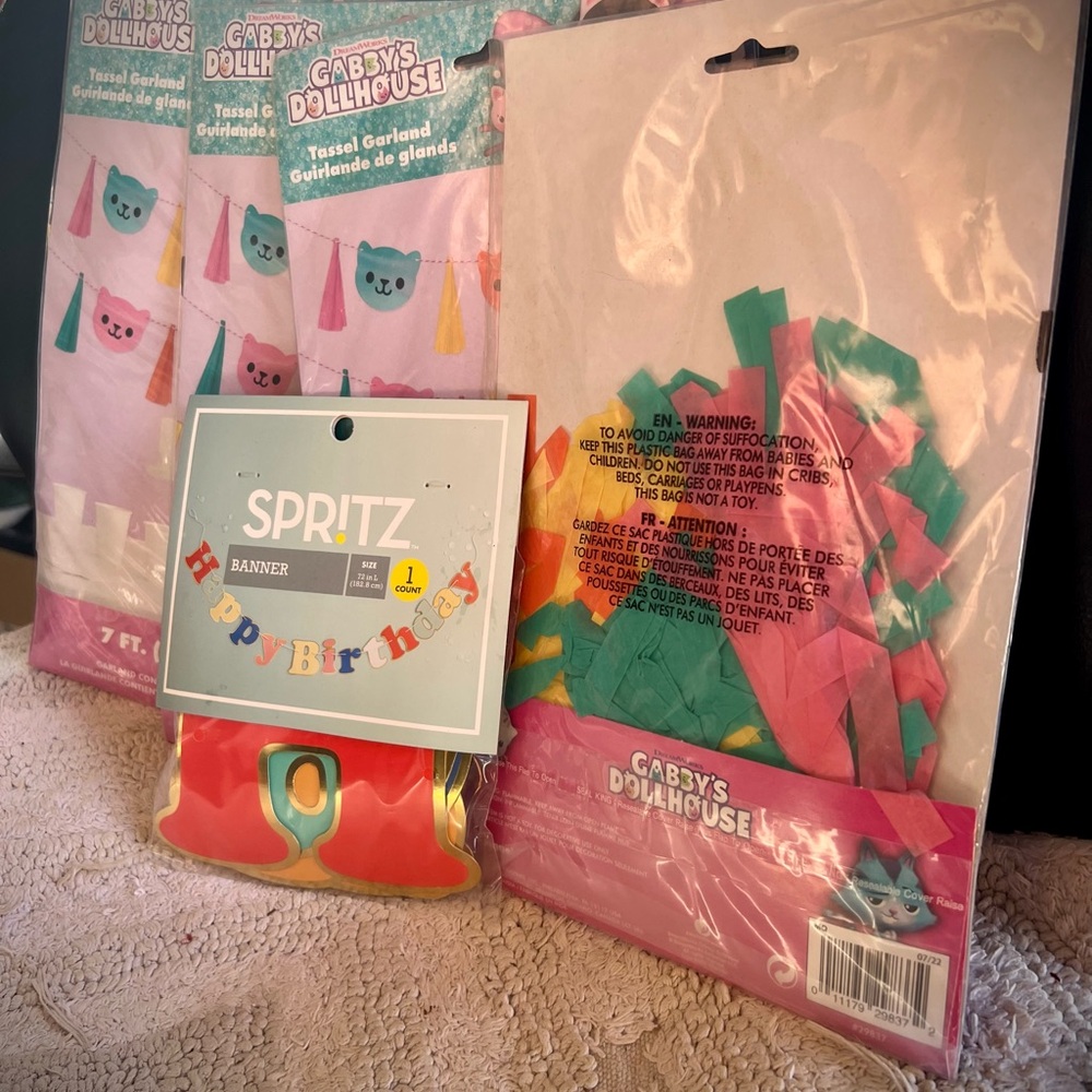 Gabby's Dollhouse and Spritz Birthday Banner Set